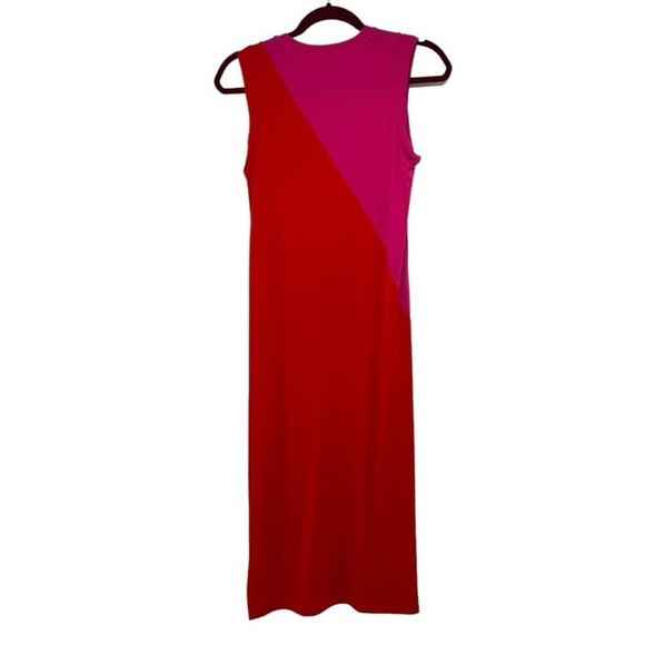 Summersalt The Everywhere Colorblock Pink Red Jersey Knit Midi Dress Women’s XS - Picture 5 of 6